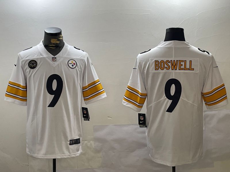 Men Pittsburgh Steelers #9 Boswell White 2024 Nike Limited NFL Jersey style 3